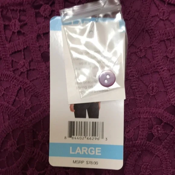 New! Philosophy large plum lace S/S  blouse. - Picture 5 of 7